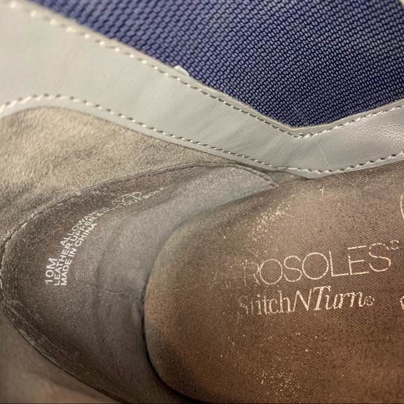 Aerosoles StitchNTurn Blue Suede Booties sz 10M - Picture 10 of 14